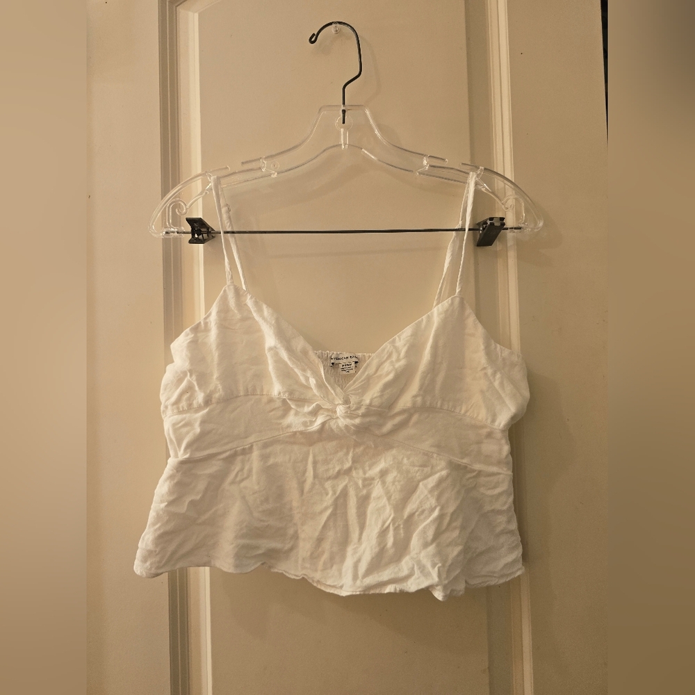 American Eagle White Crop Top Medium